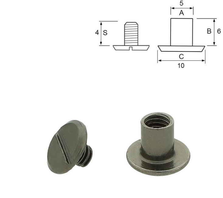 Bokskrue Svart -10 pk