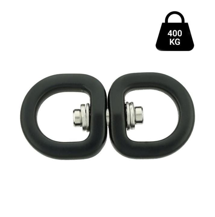 Dobbel svivel - Aluminium 15mm - svart