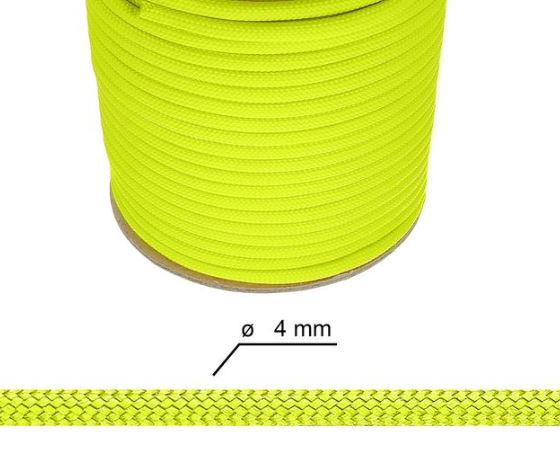 Paracord - 4 mm Neon Gul - 100m hel spole