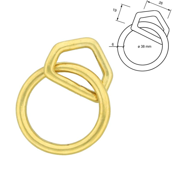 O-ring med triangel - Messing