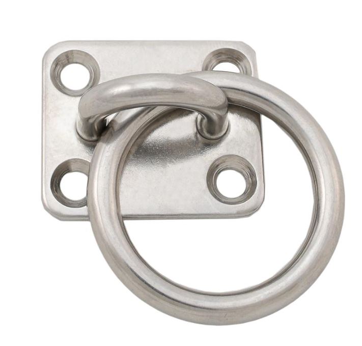 Firkantet plateøye med ring - Rustfritt stål