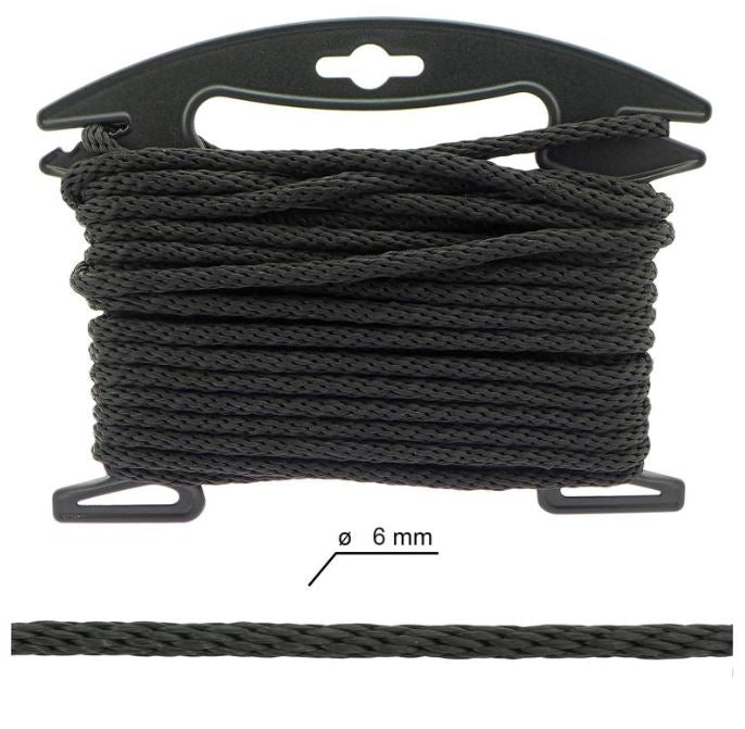 Polypropylene tau - Svart. 6 + 8mm