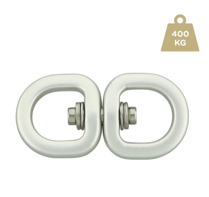 Svivel - Aluminium 15mm sølv