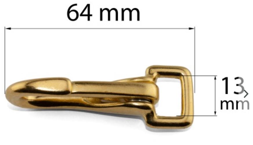 Snap Hook Messing - Rett øye