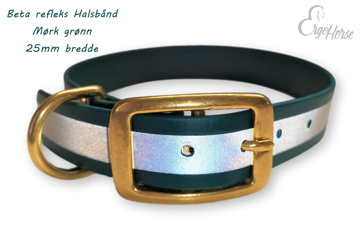 Beta refleks halsbånd 25mm - Messingspenne