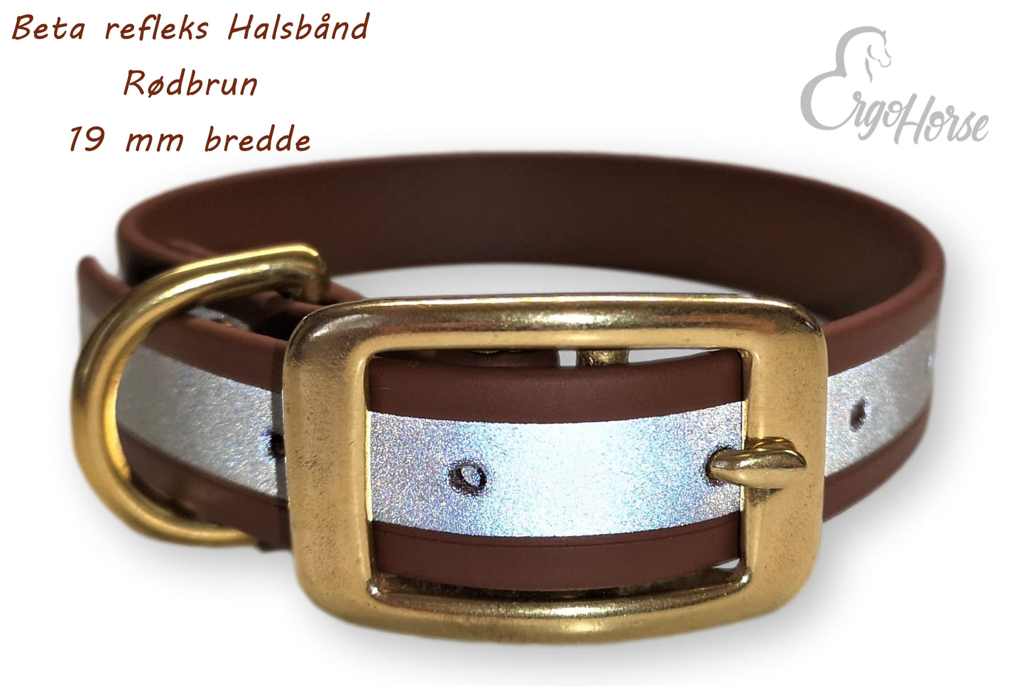 Beta refleks halsbånd 19mm - Messingspenne