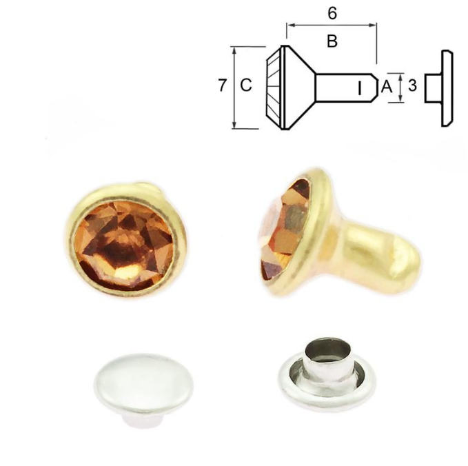 Rund Chaton diamant - antikk gull