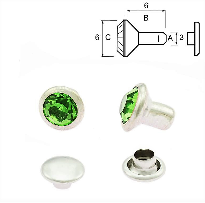 Rund Chaton diamant - Grønn