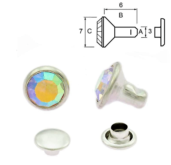 Rund Chaton diamant - Regnbue