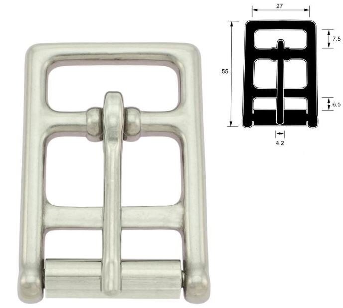 Flat gjordspenne - rustfritt stål - 25mm