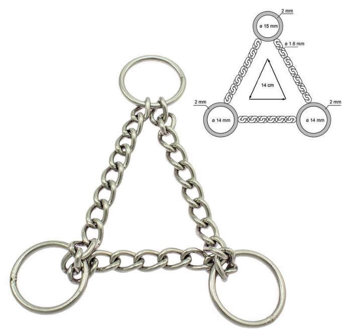 Halvstrup kjede med 0-ring - Rustfri 14mm