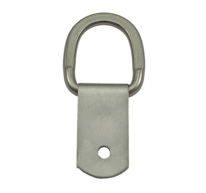 D-ring med klips - rustfri