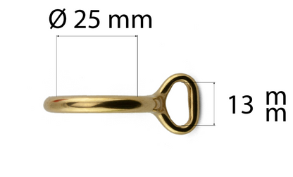O-ring med fast øye - Messing