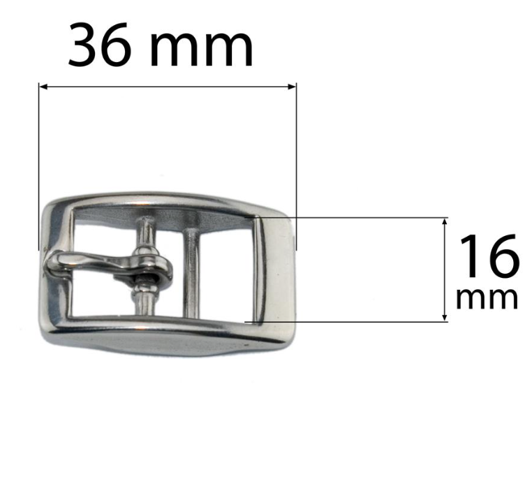 Dobbelstang spenne rustfri - Firkantet