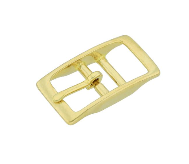 Dobbelstang spenne Messing - Firkantet