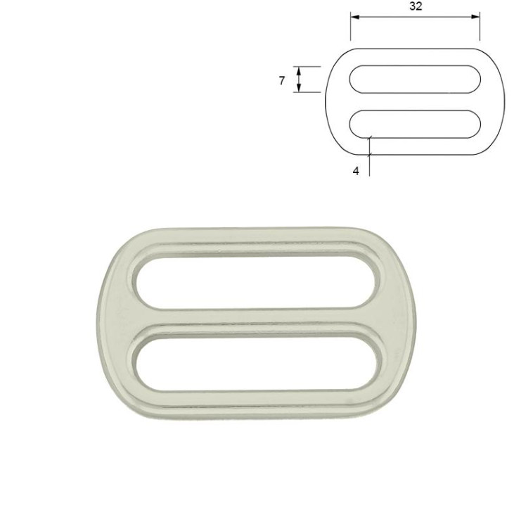 Oval Glidespenne - Rustfri