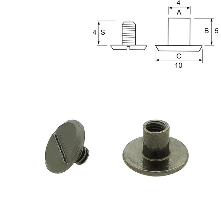 Bokskrue Svart -10 pk
