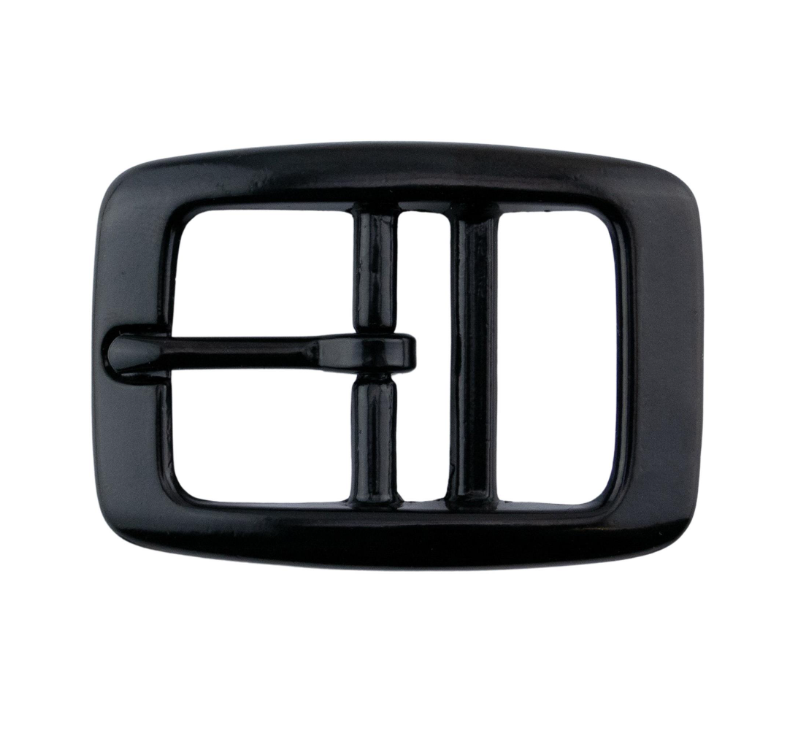 Dobbelstang spenne - Blank Svart