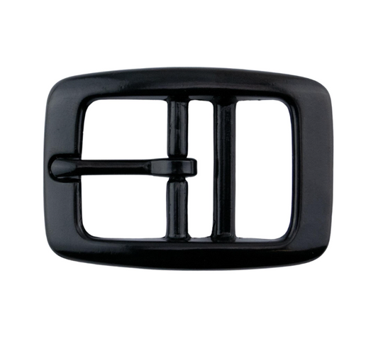 Dobbelstang spenne - Blank Svart