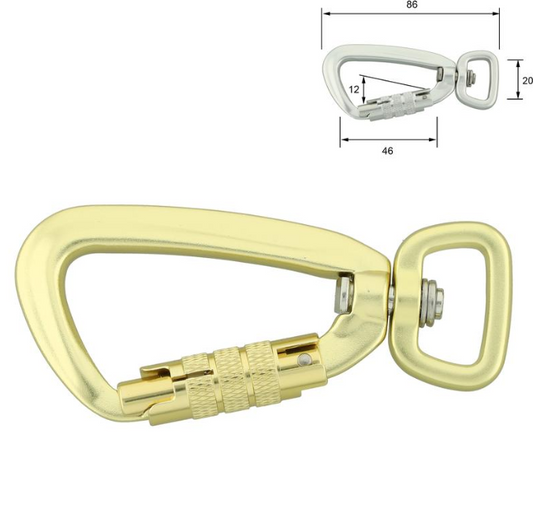 Aluminiums karabiner - 86/20 mm - twist-lock - Gull