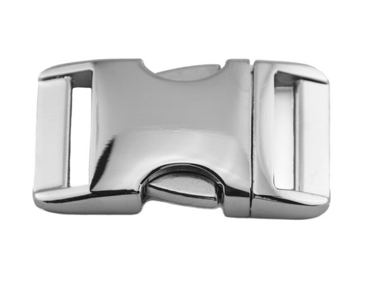 Alu-Max® klikklås spenne - Shiny silver - 25mm