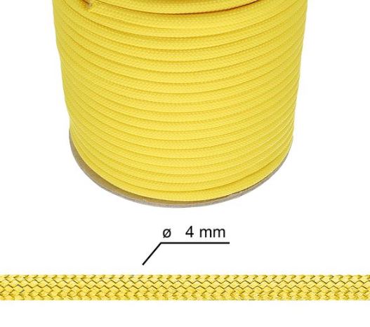 Paracord - 4 mm Pastell Gul