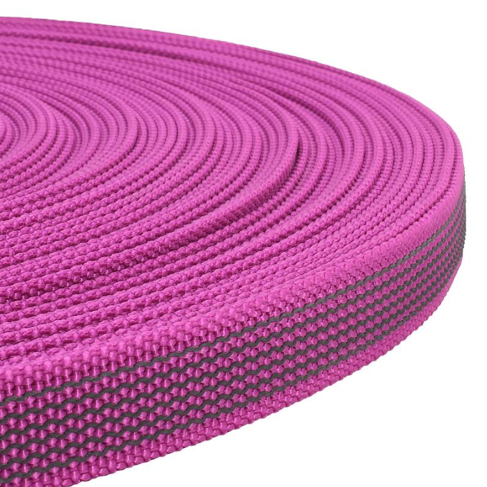 Gummiweb - Rosa / svart 20 mm