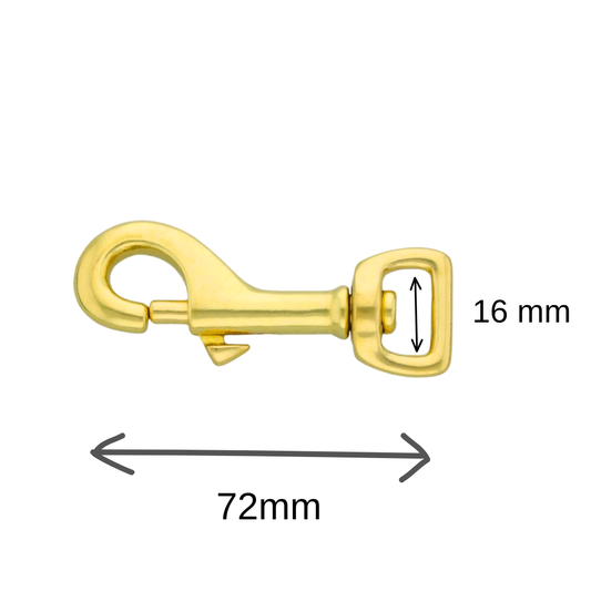 Pistolkrok messing - 16 x 72 mm