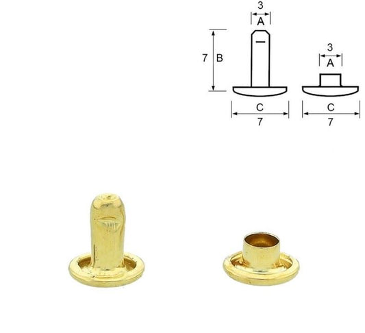 Niter med dobbelt hode Messing - 7mm