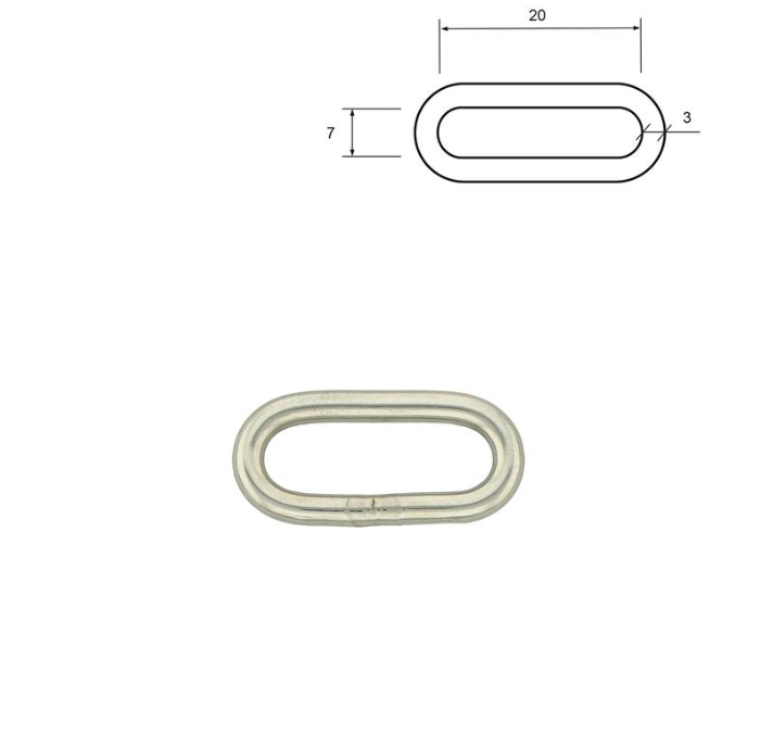 Oval Ring 25 mm – Rustfritt stål