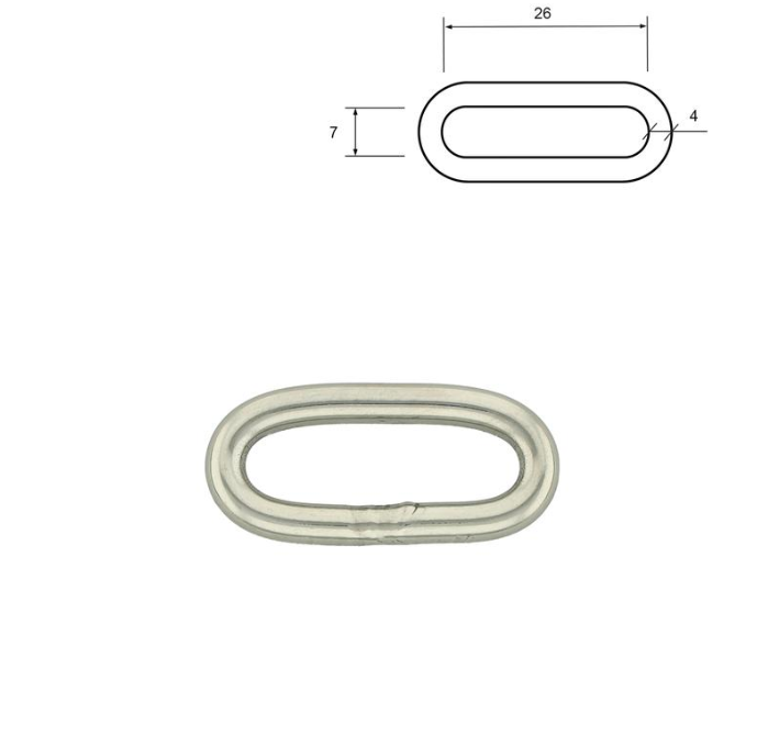 Oval Ring 25 mm – Rustfritt stål