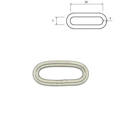 Oval Ring 25 mm – Rustfritt stål