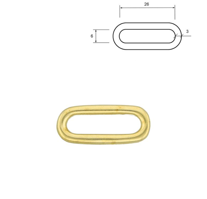 Oval Ring 25 mm – Solid Messing