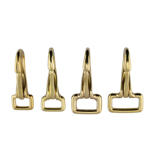 Bridle Snap Hook Messing - Rett øye