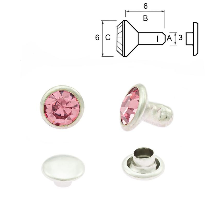 Rund Chaton diamant - Gammel rosa