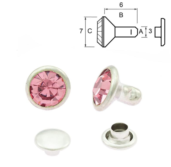 Rund Chaton diamant - Gammel rosa
